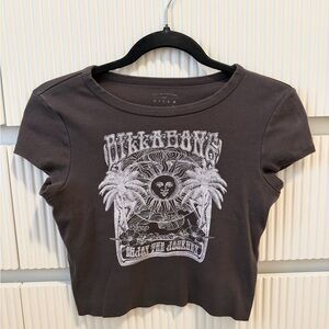 Billabong Dark Gray Graphic Crop Top